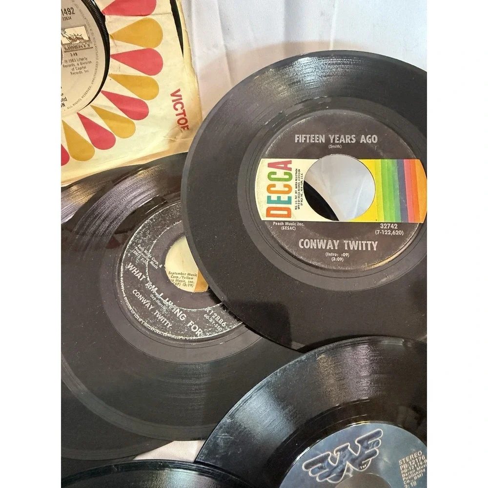 VTG Various Country Artists 45 Kenny Rogers Conway Twitty Waylon Jennings Lot 12 - Picture 8 of 9